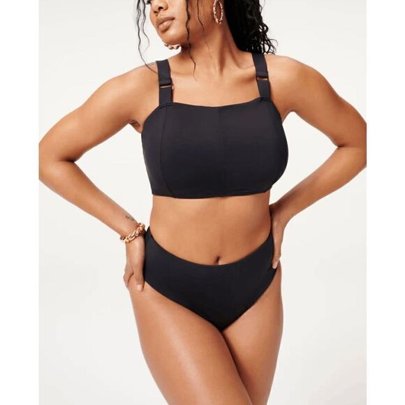 Good American Women’s Adjustable Straps Contour Bikini Top Black - Picture 2 of 10